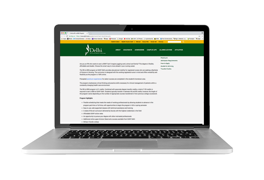 SUNY Delhi A La Carte Copywriting